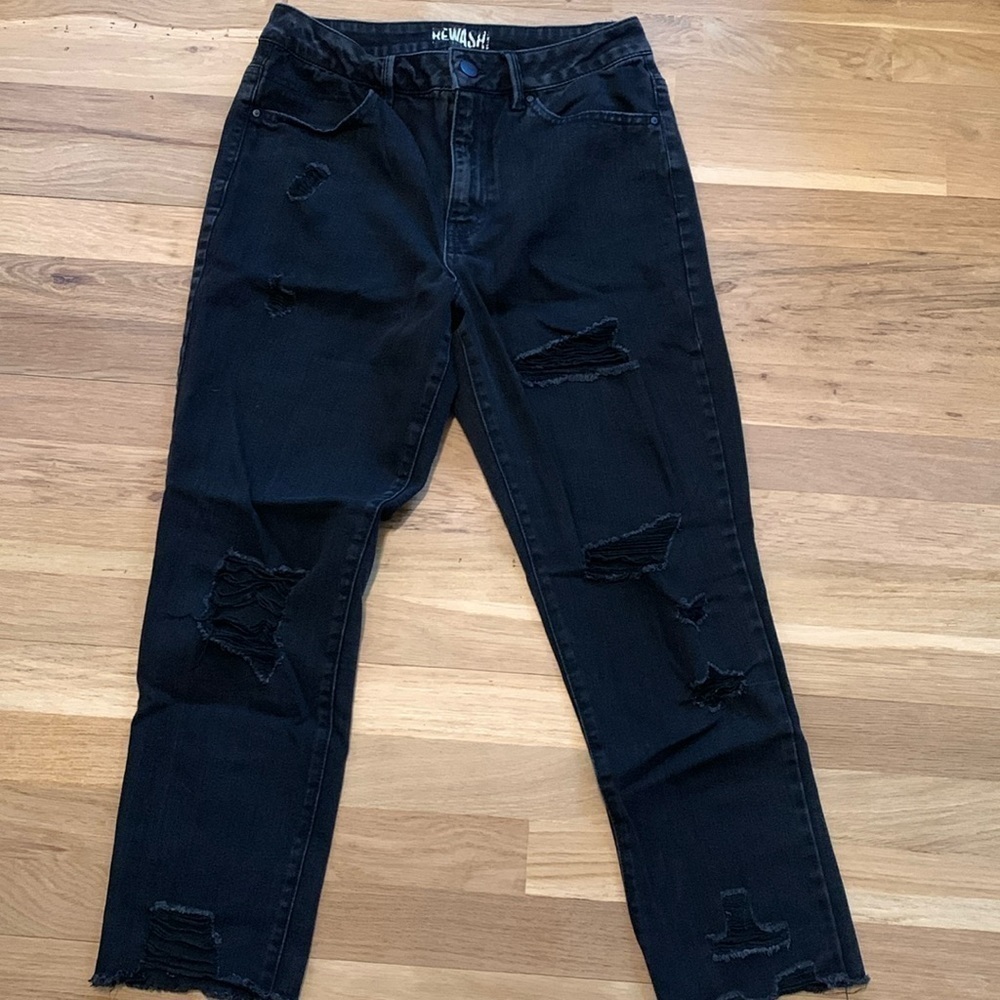 Rewash High Waist Distressed Black Denim Jeans Women’s 6